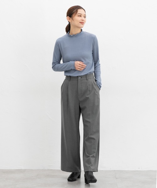 Honeys（ハニーズ）の「メローハイネックＴ（Tシャツ/カットソー・レディース・ピンク/グリーン/イエロー/オフホワイト/ブラック/ブルーグレー/アイボリー/サックスブルー/ラベンダー・S/M/L/LL）」の22枚目の写真