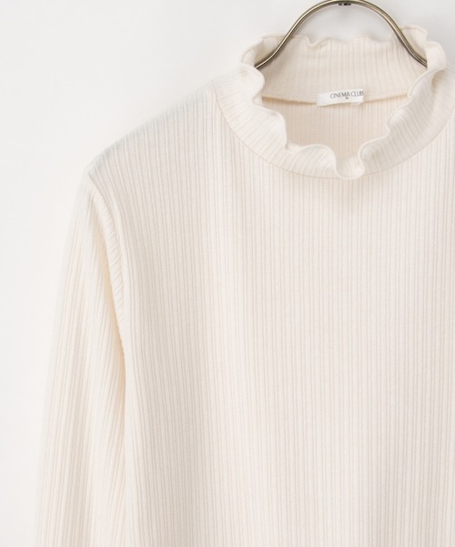 Honeys（ハニーズ）の「メローハイネックＴ（Tシャツ/カットソー・レディース・ピンク/グリーン/イエロー/オフホワイト/ブラック/ブルーグレー/アイボリー/サックスブルー/ラベンダー・S/M/L/LL）」の14枚目の写真