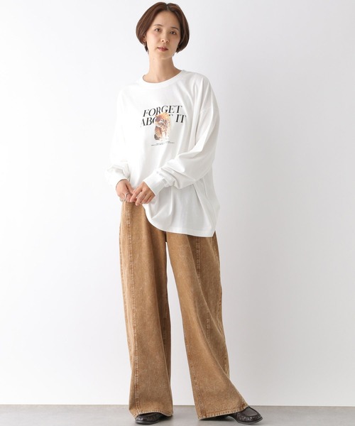 LEPSIM（レプシィム）の「猫プリントロンT　150324（Tシャツ/カットソー・レディース・オフホワイト/ホワイト・FREE）」の5枚目の写真