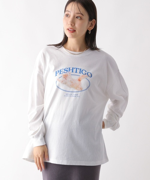 LEPSIM（レプシィム）の「猫プリントロンT　150324（Tシャツ/カットソー・レディース・オフホワイト/ホワイト・FREE）」の17枚目の写真