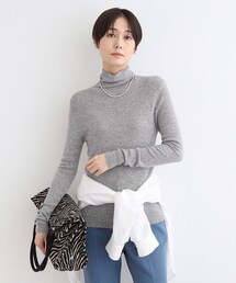 INDIVI | 【洗える／ウール混／シアーラメ】ハイネックニット(ニット/セーター)