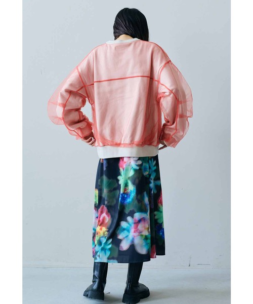 MEDE19F（メデジュウキュウ）の「ＭＥＤＥ１９Ｆ　チュールを重ねたカラースウェット（スウェット・レディース・パープル系その他/オレンジ系その他・LARGE/MEDIUM/X-LARGE）」の6枚目の写真