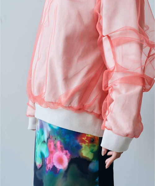 MEDE19F（メデジュウキュウ）の「ＭＥＤＥ１９Ｆ　チュールを重ねたカラースウェット（スウェット・レディース・パープル系その他/オレンジ系その他・LARGE/MEDIUM/X-LARGE）」の9枚目の写真