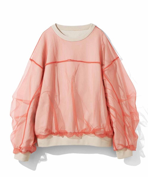 MEDE19F（メデジュウキュウ）の「ＭＥＤＥ１９Ｆ　チュールを重ねたカラースウェット（スウェット・レディース・パープル系その他/オレンジ系その他・LARGE/MEDIUM/X-LARGE）」の10枚目の写真