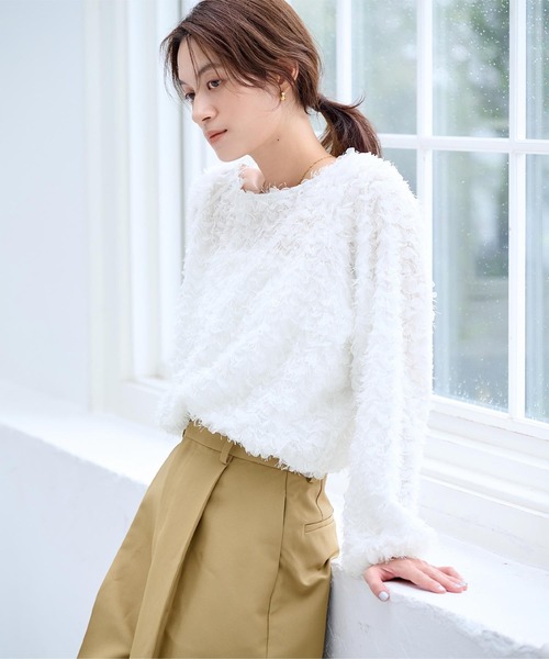 OHGA アイボリー フリル袖 トップス 楽天市場】ブラウス レディース 春夏 オーガンジーフリル