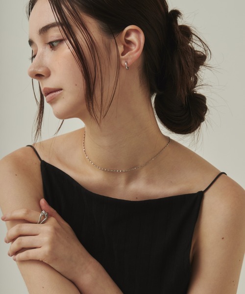 ciite' surgical stainless（シーテサージカルステンレス）の「【 金属アレルギー対応 】 グリッターチェーンネックレス サージカルステンレス   幅1mm（ネックレス・レディース・ゴールド/シルバー/ピンクゴールド・FREE）」の7枚目の写真