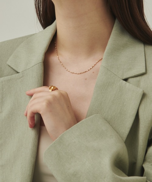 ciite' surgical stainless（シーテサージカルステンレス）の「【 金属アレルギー対応 】 グリッターチェーンネックレス サージカルステンレス   幅1mm（ネックレス・レディース・ゴールド/シルバー/ピンクゴールド・FREE）」の11枚目の写真