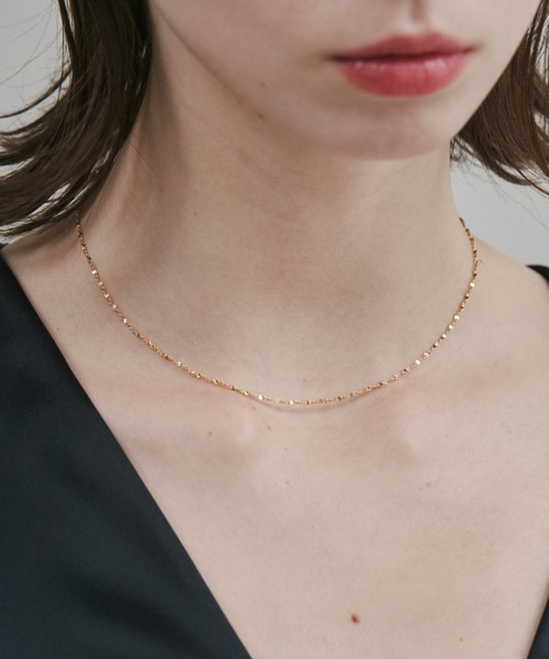 ciite' surgical stainless（シーテサージカルステンレス）の「【 金属アレルギー対応 】 グリッターチェーンネックレス サージカルステンレス   幅1mm（ネックレス・レディース・ゴールド/シルバー/ピンクゴールド・FREE）」の17枚目の写真