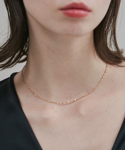 ciite' surgical stainless（シーテサージカルステンレス）の「【 金属アレルギー対応 】 グリッターチェーンネックレス サージカルステンレス   幅1mm（ネックレス・レディース・ゴールド/シルバー/ピンクゴールド・FREE）」の18枚目の写真