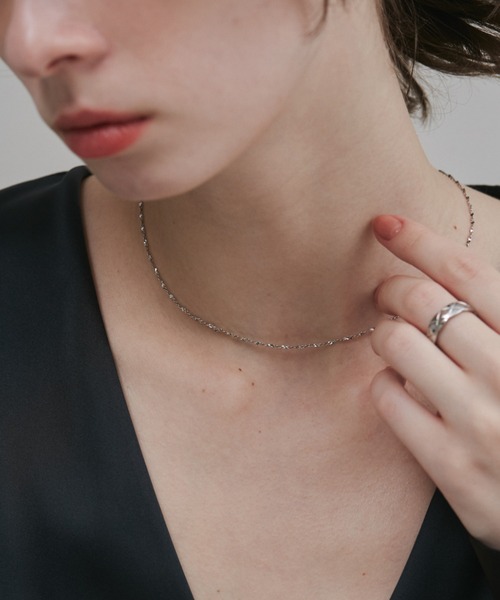 ciite' surgical stainless（シーテサージカルステンレス）の「【 金属アレルギー対応 】 グリッターチェーンネックレス サージカルステンレス   幅1mm（ネックレス・レディース・ゴールド/シルバー/ピンクゴールド・FREE）」の20枚目の写真