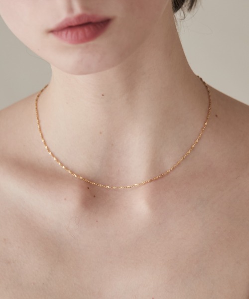 ciite' surgical stainless（シーテサージカルステンレス）の「【 金属アレルギー対応 】 グリッターチェーンネックレス サージカルステンレス   幅1mm（ネックレス・レディース・ゴールド/シルバー/ピンクゴールド・FREE）」の21枚目の写真