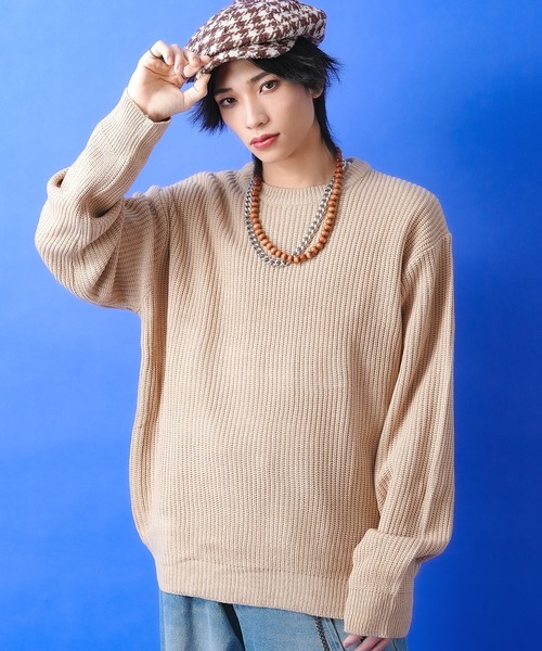a.p.o.v.（エーピーオービー）の「a.p.o.v. オーバーサイズクルーネックニットセーター（ニット/セーター・メンズ・ネイビー/ベージュ/ブラウン/ブラック/アイボリー/グレー/ブルー・ONESIZE）」の5枚目の写真