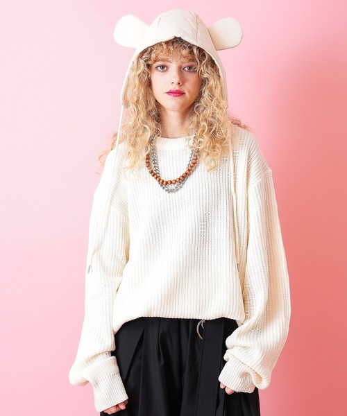 【セール】a.p.o.v. -ankoROCK\'s select- オーバーサイズクルーネックニットセーター / メンズ レディース ユニセックス 無地 ルーズ 畦編み(ニット/セーター)|ankoROCK(アンコロック)