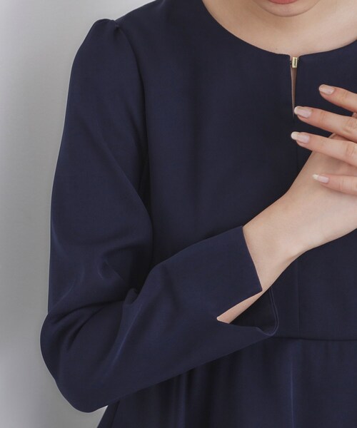 index(インデックス)の「《S-LLsize》ドッキングペプラムワンピース【洗濯機洗い可/イージーアイロン/防シワ】(ワンピース・レディース・ナチュラル/ネイビー・36/38/40/42)」の19枚目の写真