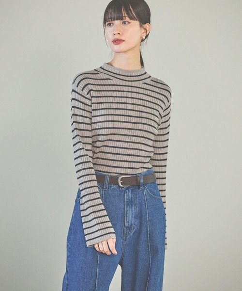 LAKOLE（ラコレ）の「12ゲージリブモックネックプルオーバー / 116703（ニット/セーター・レディース・その他2/その他1/セージグリーン/アイボリー/ブラック/ライトブルー・SMALL/MEDIUM/LARGE）」の6枚目の写真