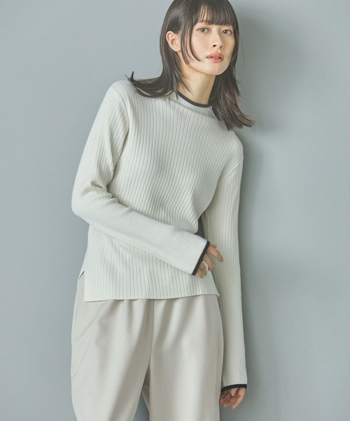 LAKOLE（ラコレ）の「12ゲージリブモックネックプルオーバー / 116703（ニット/セーター・レディース・その他2/その他1/セージグリーン/アイボリー/ブラック/ライトブルー・SMALL/MEDIUM/LARGE）」の2枚目の写真