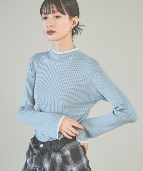 LAKOLE（ラコレ）の「12ゲージリブモックネックプルオーバー / 116703（ニット/セーター・レディース・その他2/その他1/セージグリーン/アイボリー/ブラック/ライトブルー・SMALL/MEDIUM/LARGE）」の4枚目の写真