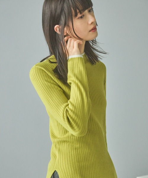 LAKOLE（ラコレ）の「12ゲージリブモックネックプルオーバー / 116703