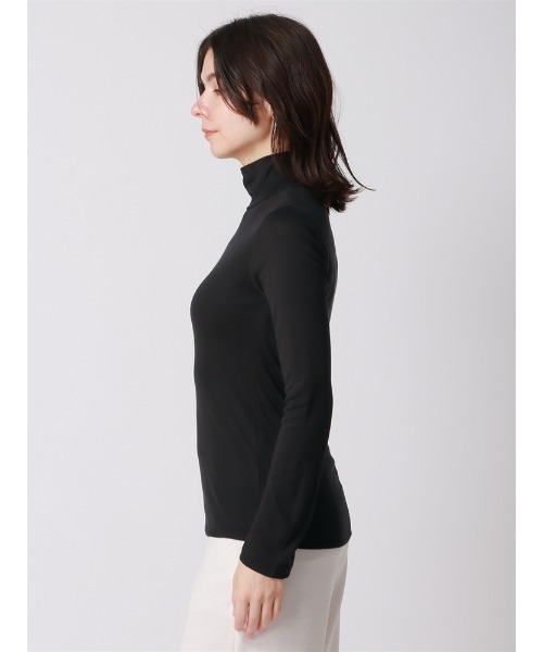 SUIT SQUARE(スーツスクエア)の「ハイネックプルオーバー 長袖 ウォッシャブル シアーリブ(Tシャツ/カットソー・レディース・ブラック/ホワイト・38(9号))」の13枚目の写真