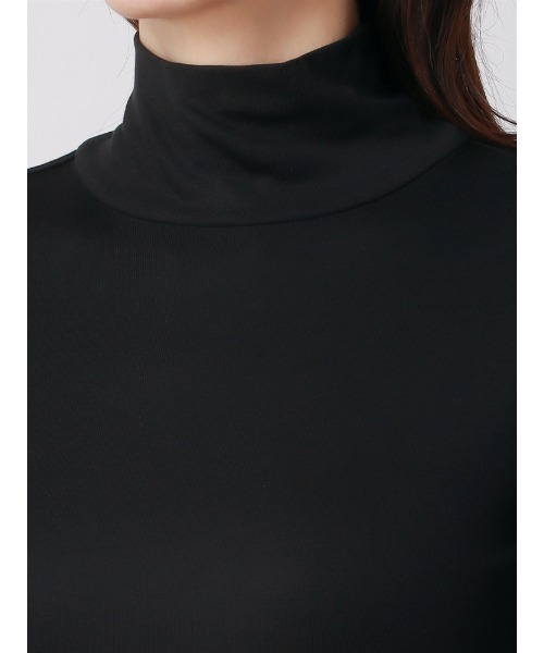 SUIT SQUARE(スーツスクエア)の「ハイネックプルオーバー 長袖 ウォッシャブル シアーリブ(Tシャツ/カットソー・レディース・ブラック/ホワイト・38(9号))」の11枚目の写真