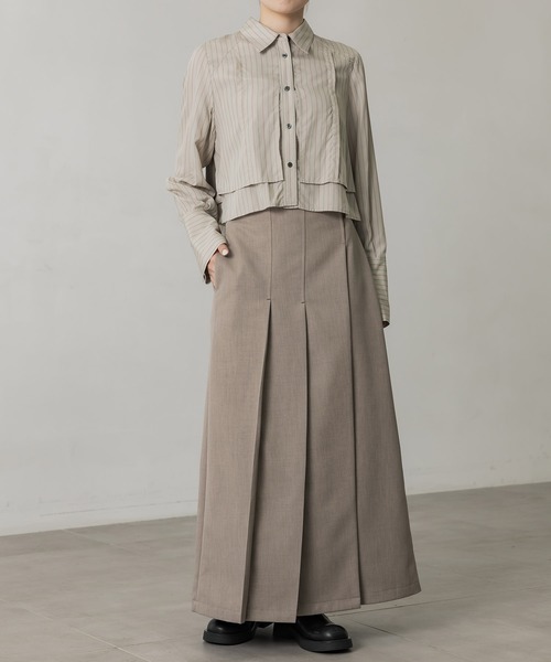 public tokyo ユニフォームプリーツスカート クリースプリーツスカート(1 LIGHT GREY): : ウィメンズ｜PUBLIC