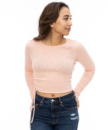 ニット セーター BILLABONG レディース FADE OUT セーター/ビラボンドロップショルダーショート丈ローゲージニット レディース セール】BILLABONG レディース FADE OUT セーター/ビラボン