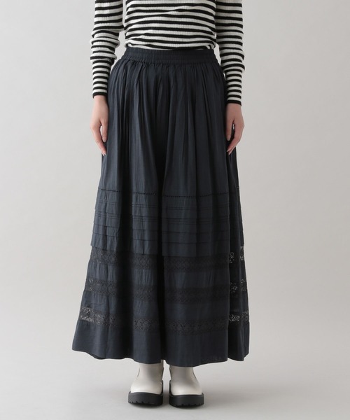 studio CLIP（スタディオクリップ）の「《natural by clip》タックレースギャザースカート（スカート・レディース・オフホワイト/ブラック・FREE）」の19枚目の写真