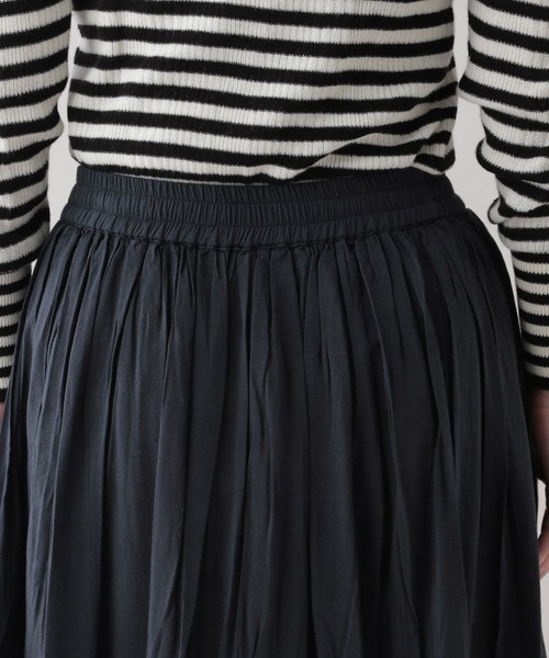 studio CLIP（スタディオクリップ）の「《natural by clip》タックレースギャザースカート（スカート・レディース・オフホワイト/ブラック・FREE）」の3枚目の写真
