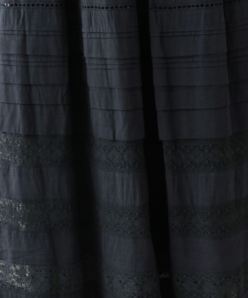 studio CLIP（スタディオクリップ）の「《natural by clip》タックレースギャザースカート（スカート・レディース・オフホワイト/ブラック・FREE）」の5枚目の写真