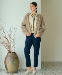 サイドベルテッドテーパードパンツ