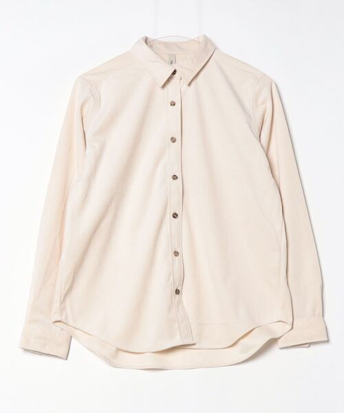 TOKYO SHIRTS（トウキョウシャツ）の「【Pitta Re:)】 コーデュロイ風　 レギュラー　長袖カジュアルシャツ（シャツ/ブラウス・レディース・ネイビー/ブラウン/ピンク/オフホワイト・M/L/LL）」の2枚目の写真
