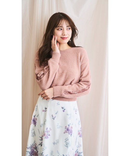 Laisse passeピンクニット LAISSE PASSE（レッセパッセ）の「ふわふわショートプルオーバー