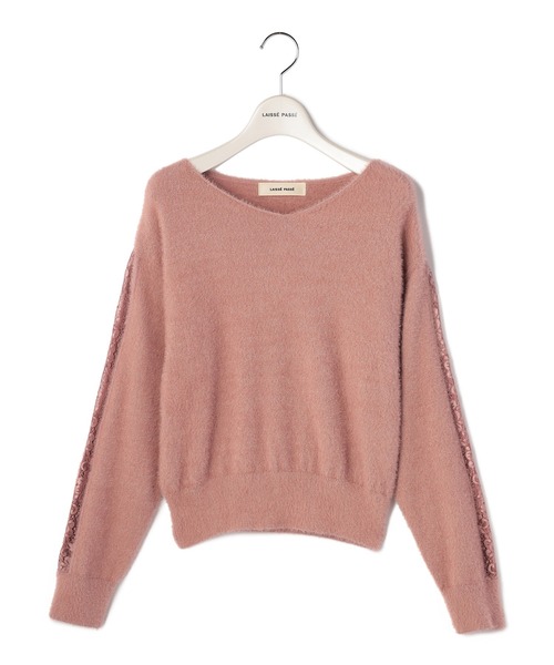 レッセパッセ♡ローズピンク ニット LAISSE PASSE - ♡レッセパッセ♡ テープ刺繍ニットプルオーバー