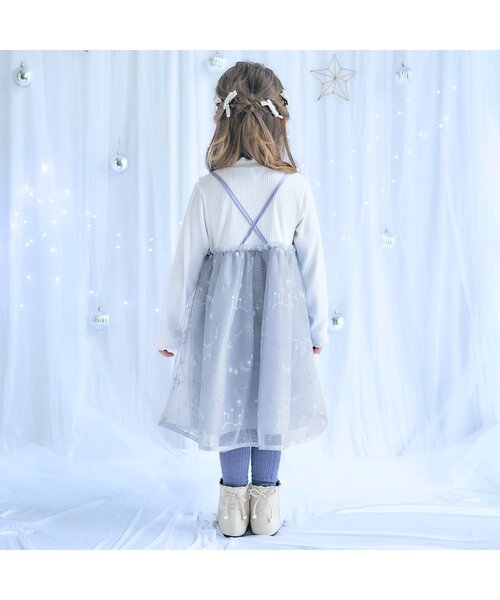 apres les cours（アプレレクール）の「【リンク】星空チュール刺繍ワンピース＿アプレレクールマシェリ（ワンピース・キッズ・ピンク/ブルー・80/90/100/110/120/130/140）」の4枚目の写真