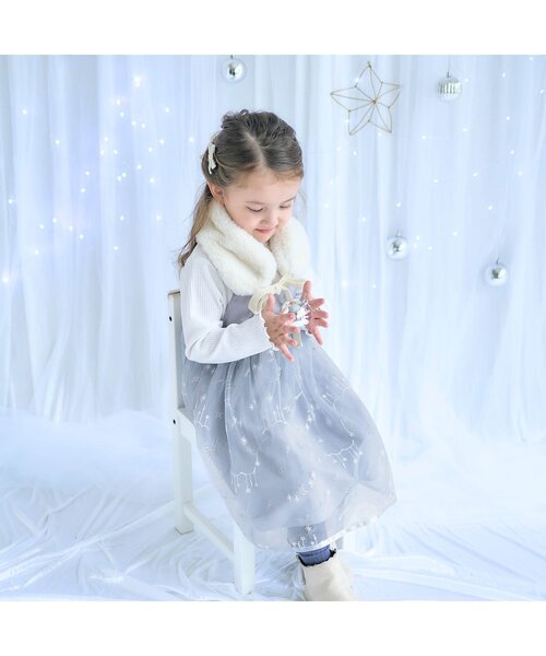 apres les cours（アプレレクール）の「【リンク】星空チュール刺繍ワンピース＿アプレレクールマシェリ（ワンピース・キッズ・ピンク/ブルー・80/90/100/110/120/130/140）」の6枚目の写真