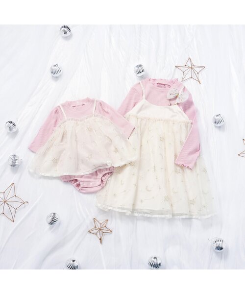 apres les cours（アプレレクール）の「【リンク】星空チュール刺繍ワンピース＿アプレレクールマシェリ（ワンピース・キッズ・ピンク/ブルー・80/90/100/110/120/130/140）」の10枚目の写真