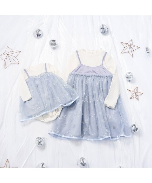 apres les cours（アプレレクール）の「【リンク】星空チュール刺繍ワンピース＿アプレレクールマシェリ（ワンピース・キッズ・ピンク/ブルー・80/90/100/110/120/130/140）」の12枚目の写真