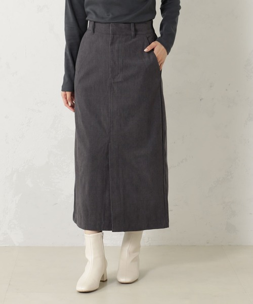 FOUND GOOD（ファウンドグッド）の「EASYコーデュロイタイトSK（スカート・レディース・ベージュ/アイボリー/グレー系8・S/M/L）」の2枚目の写真