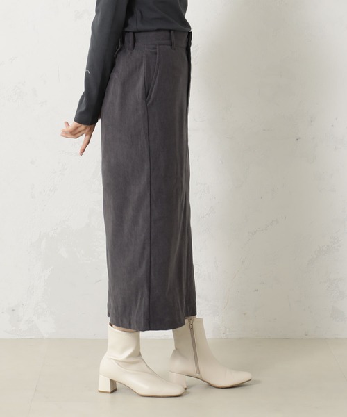 FOUND GOOD（ファウンドグッド）の「EASYコーデュロイタイトSK（スカート・レディース・ベージュ/アイボリー/グレー系8・S/M/L）」の4枚目の写真