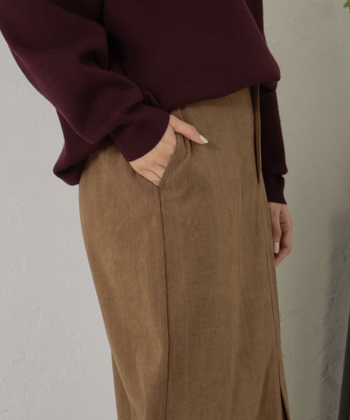 FOUND GOOD（ファウンドグッド）の「EASYコーデュロイタイトSK（スカート・レディース・ベージュ/アイボリー/グレー系8・S/M/L）」の8枚目の写真