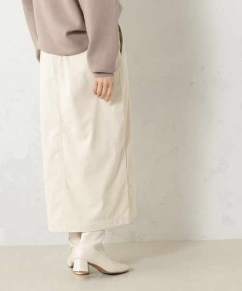 FOUND GOOD（ファウンドグッド）の「EASYコーデュロイタイトSK（スカート・レディース・ベージュ/アイボリー/グレー系8・S/M/L）」の12枚目の写真