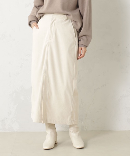 FOUND GOOD（ファウンドグッド）の「EASYコーデュロイタイトSK（スカート・レディース・ベージュ/アイボリー/グレー系8・S/M/L）」の13枚目の写真