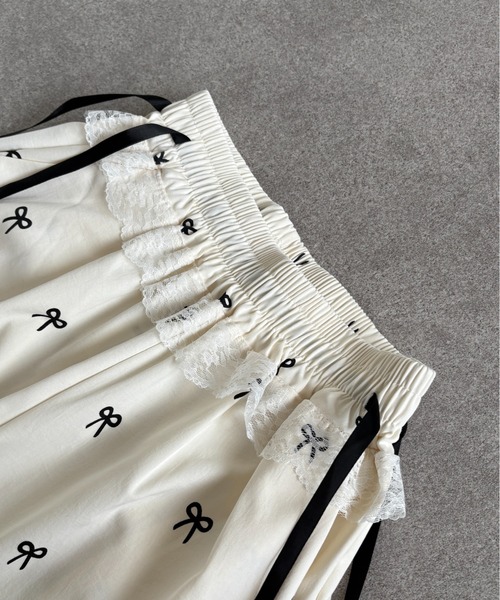 Teem Store(チームストア)の「リボン柄ウエストレースリボンパンツ イージーパンツ(その他パンツ・レディース・ブラック/ホワイト・M/L)」の20枚目の写真