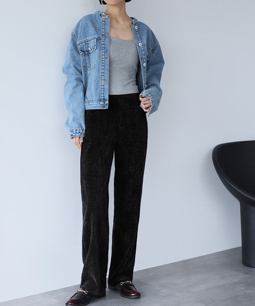 LOWO(ロワ)の「コーデュロイワイドパンツ(その他パンツ・レディース・ブラック/ブラウン・2L/S/M/L)」の7枚目の写真