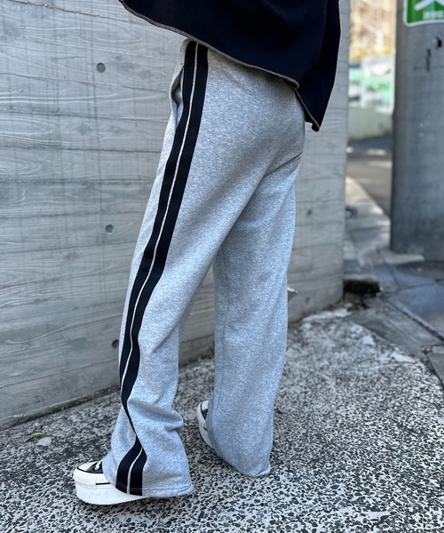 mi via loca(ミヴィアロカ)の「配色ライン スウェットパンツ(スウェットパンツ・レディース・トップグレー/ブラウン/カーキ・FREE)」の5枚目の写真