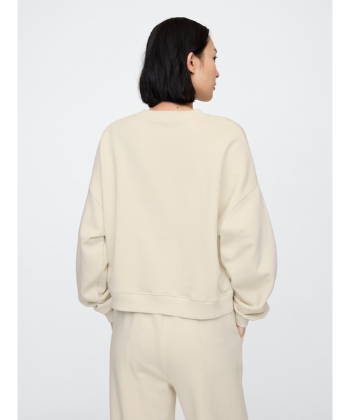 完売品 新品未使用 EFFECTEN ロゴ トレーナー ベージュ 特殊加工568 セール】オーバーサイズ GAPロゴ スウェット・トレーナー