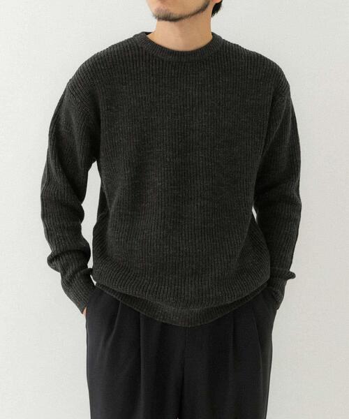 EKAL（エカル）の「ワンリッジライトウェイトニット（ニット/セーター・メンズ・チャコールグレー/ネイビー・MEDIUM/LARGE）」の2枚目の写真