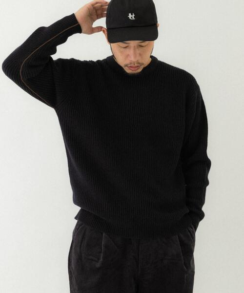 EKAL（エカル）の「ワンリッジライトウェイトニット（ニット/セーター・メンズ・チャコールグレー/ネイビー・MEDIUM/LARGE）」の4枚目の写真