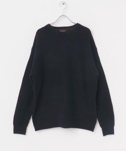 EKAL（エカル）の「ワンリッジライトウェイトニット（ニット/セーター・メンズ・チャコールグレー/ネイビー・MEDIUM/LARGE）」の10枚目の写真