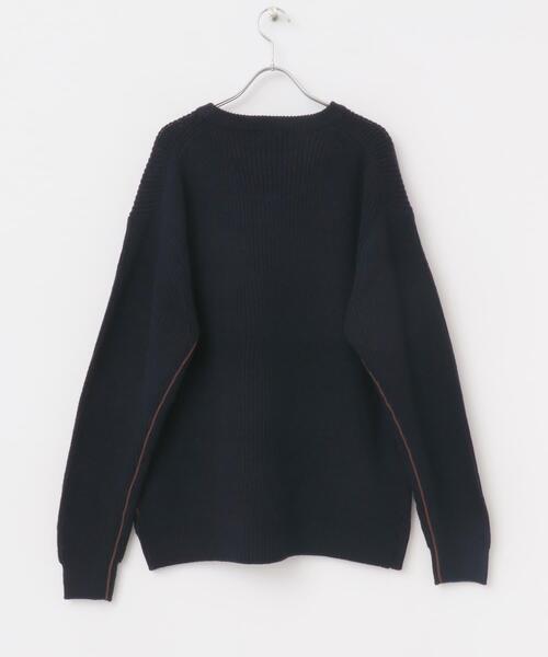 EKAL（エカル）の「ワンリッジライトウェイトニット（ニット/セーター・メンズ・チャコールグレー/ネイビー・MEDIUM/LARGE）」の11枚目の写真